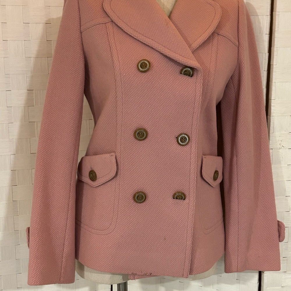 Elegant Pink Double Breasted Coat Blazer Jacket Size Small - Picture 4 of 12